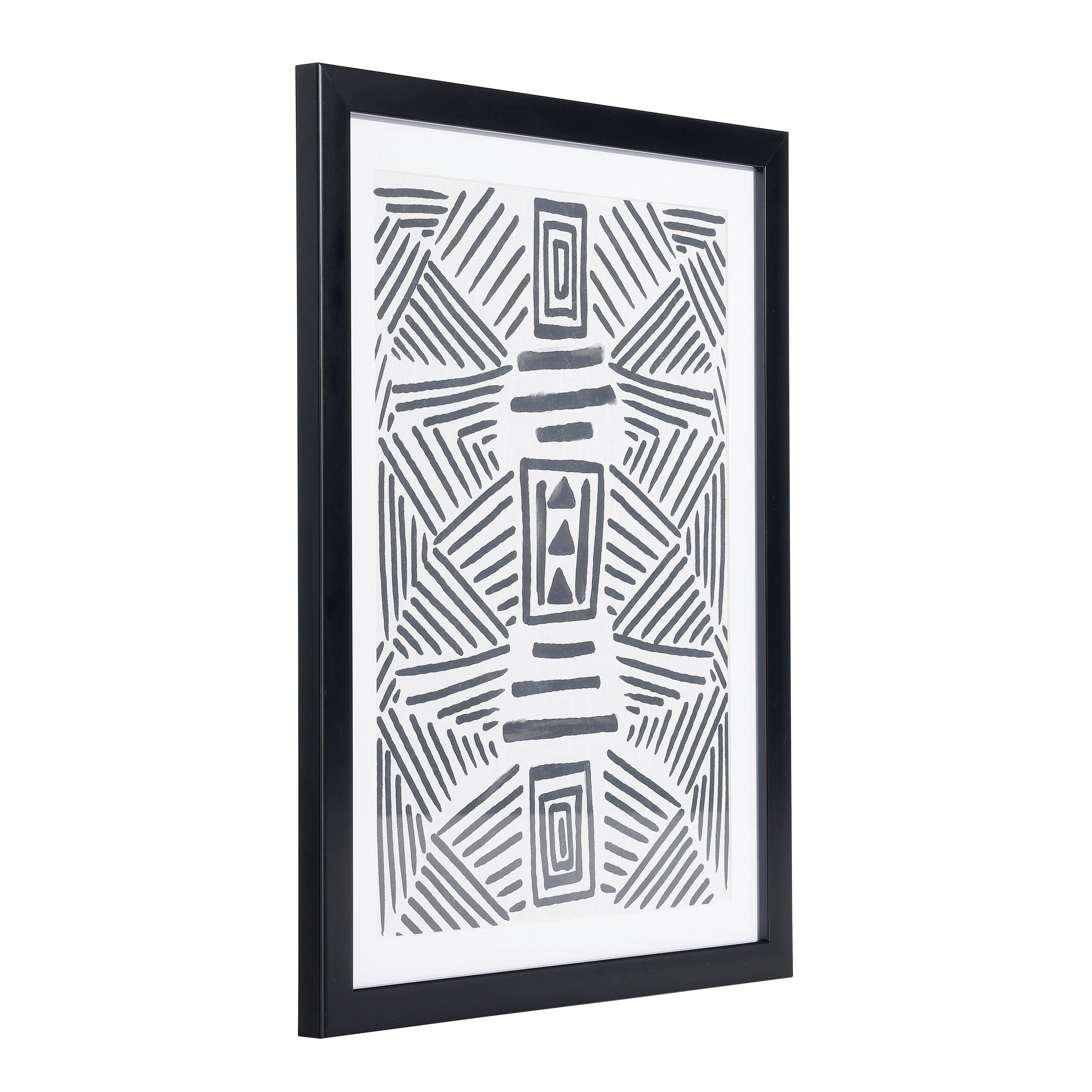 Druckgrafik Roberval Schwarz/Weiß ca. 33x45cm - Schwarz/Weiß, Trend, Glas/Papier (33/1,6/45cm) - Eglo