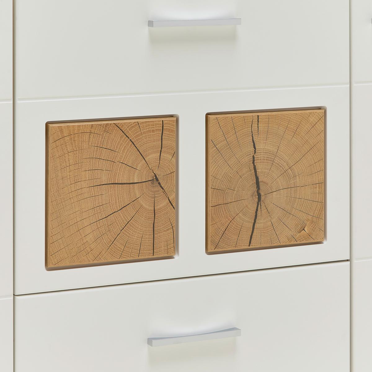 Sideboard Fun Plus Weiß/Eichefarben - Chromfarben/Eichefarben, MODERN, Holzwerkstoff/Metall (170/94/42cm) - Mömax