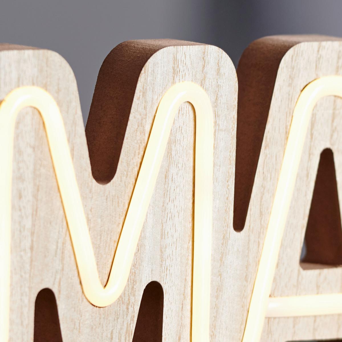 lampe décorative LED in Nussbaumfarben max. 1 Watt - couleur de noyer, Modern, matériau de bois (40/3/15cm) - Premium Living