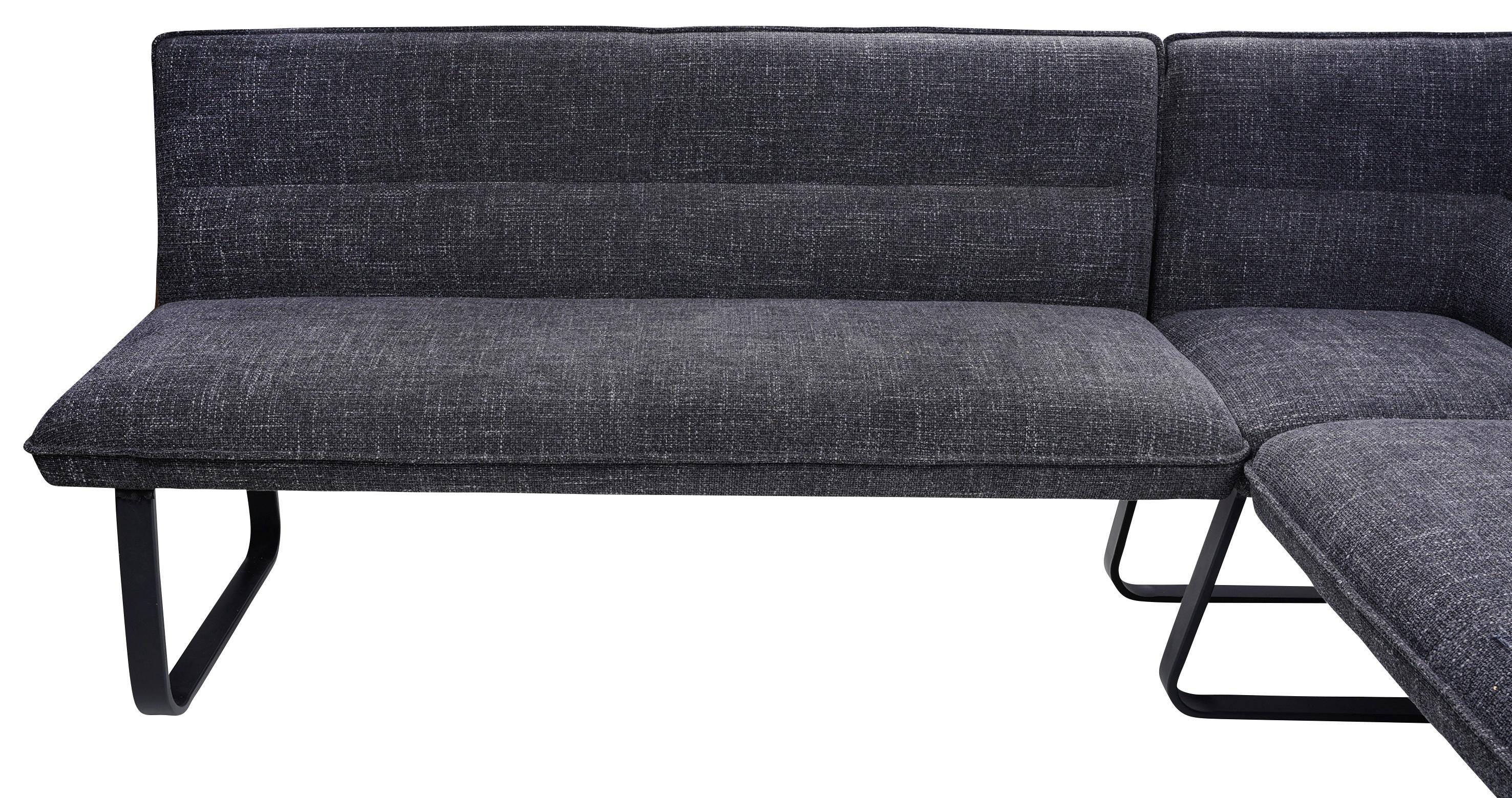 Kotna Klop Turin, Temno Siva - temno siva/črna, Moderno, kovina/tekstil (167,5/213cm) - Modern Living