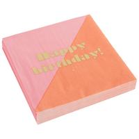 Serviette Kai in Rosa/Orange ca. 33x33cm - Goldfarben/Orange, Papier (33/33cm)