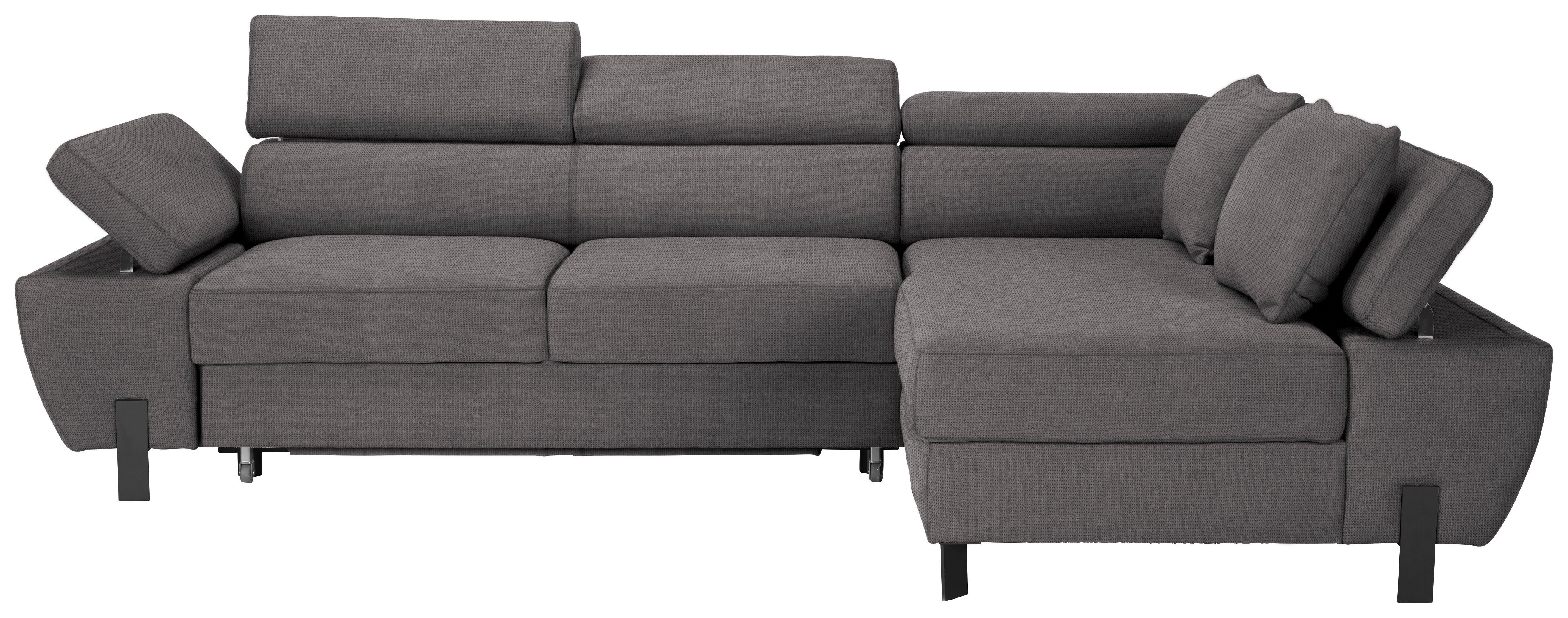 Ecksofa Molina Mini Dunkelgrau - Dunkelgrau/Schwarz, MODERN, Holz/Holzwerkstoff (277/189cm) - Mömax