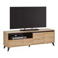 Lowboard Stirling Schwarz/Eiche Artisan - Schwarz/Eiche Artisan, MODERN, Holzwerkstoff (157/53/40cm) - Mömax