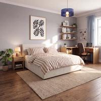 Polsterbett Sienna Beige ca. 180x200cm - Beige/Hellgrau, LIFESTYLE, Holz/Kunststoff (180/200cm) - Based