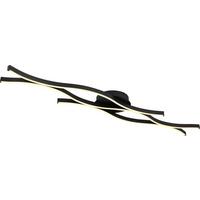 LED-Deckenleuchte Relo in Opal/Schwarz max. 35 Watt - Opal/Schwarz, MODERN, Kunststoff/Metall (107,6/18/6cm) - Mömax