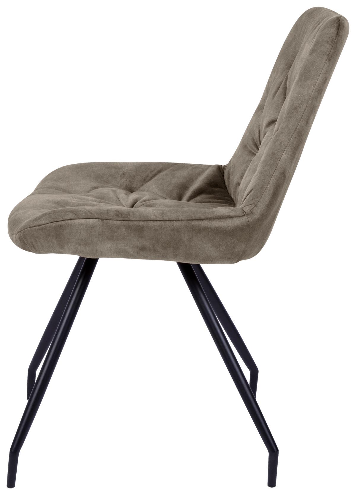 KRZESŁO ULI - czarny/taupe, Design, metal/tkanina (51/88/66cm) - Novel