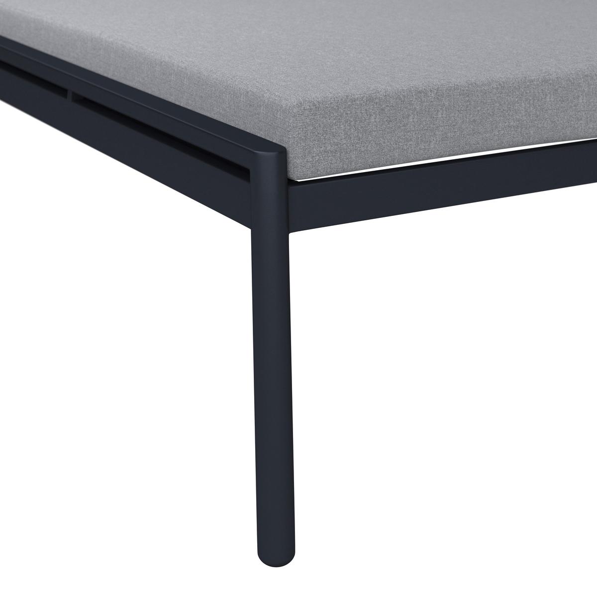 Gartenliege Fenja Hellgrau Outdoorstoff/Metall - Dunkelgrau/Hellgrau, MODERN, Kunststoff/Textil (210/65/32cm) - Bessagi Garden