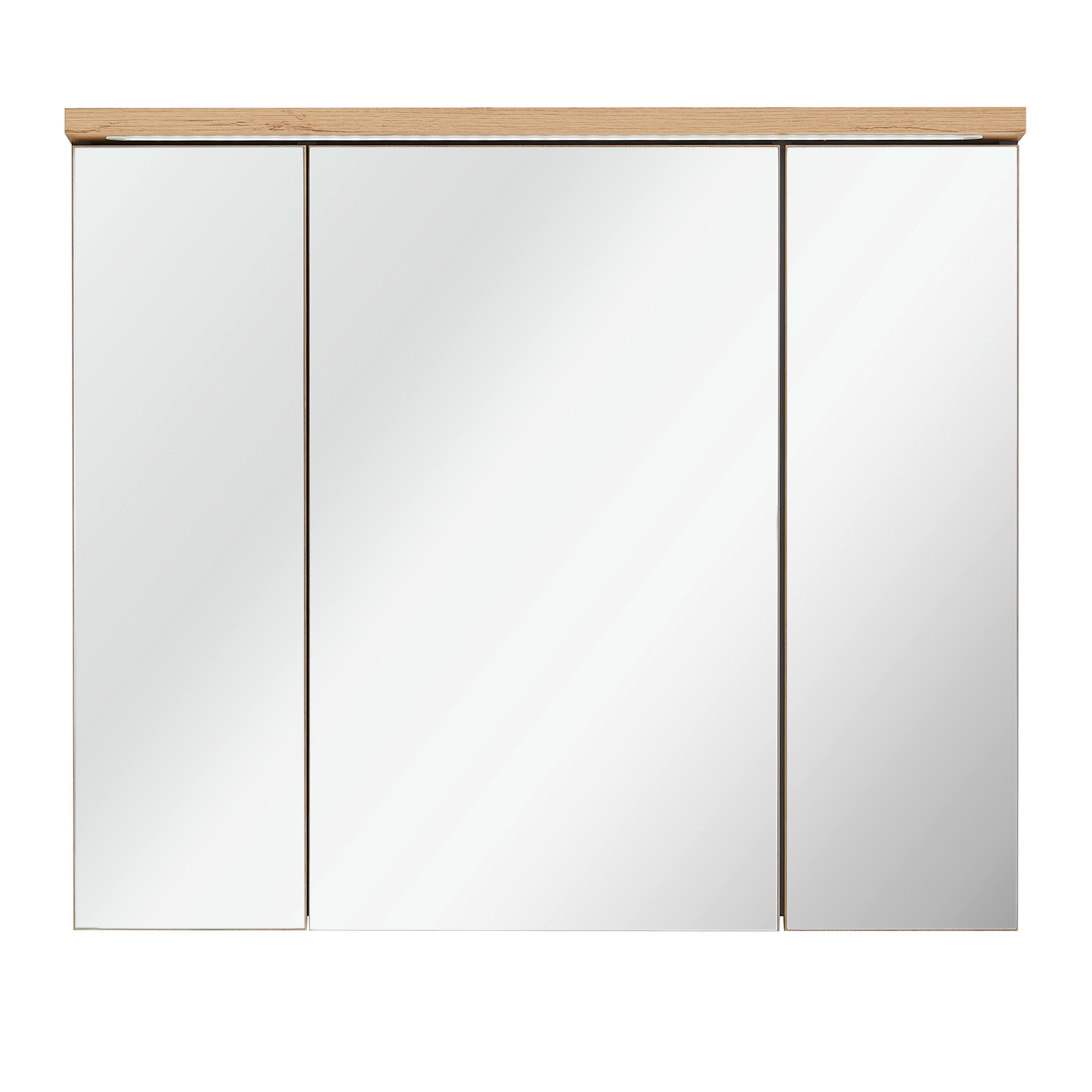 Spiegelschrank Memphis Grau - Eiche Artisan, MODERN, Glas/Holzwerkstoff (80/69/23cm) - Mömax