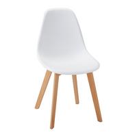 Stuhl Frieda Weiß Kunststoff Echtholz Beine - Buchefarben/Weiß, MODERN, Holz/Kunststoff (54/87,5/46cm) - Bessagi Home