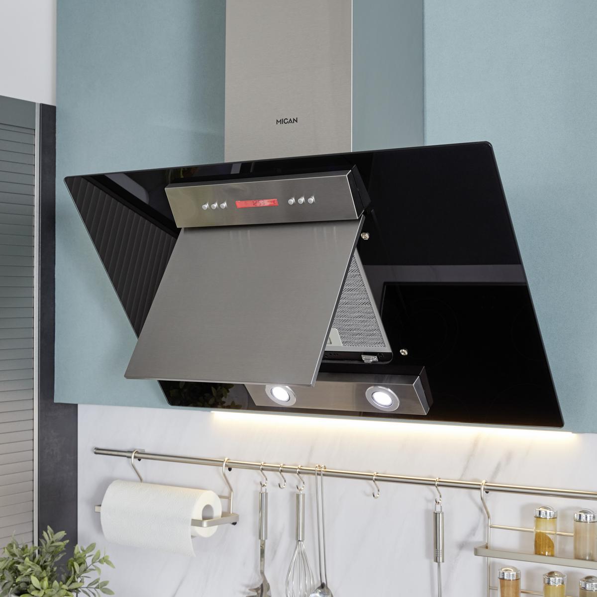Eckküche Laser in Schwarzbeton NB - Schieferfarben/Schwarz, MODERN, Holzwerkstoff (288/228cm) - Nobilia