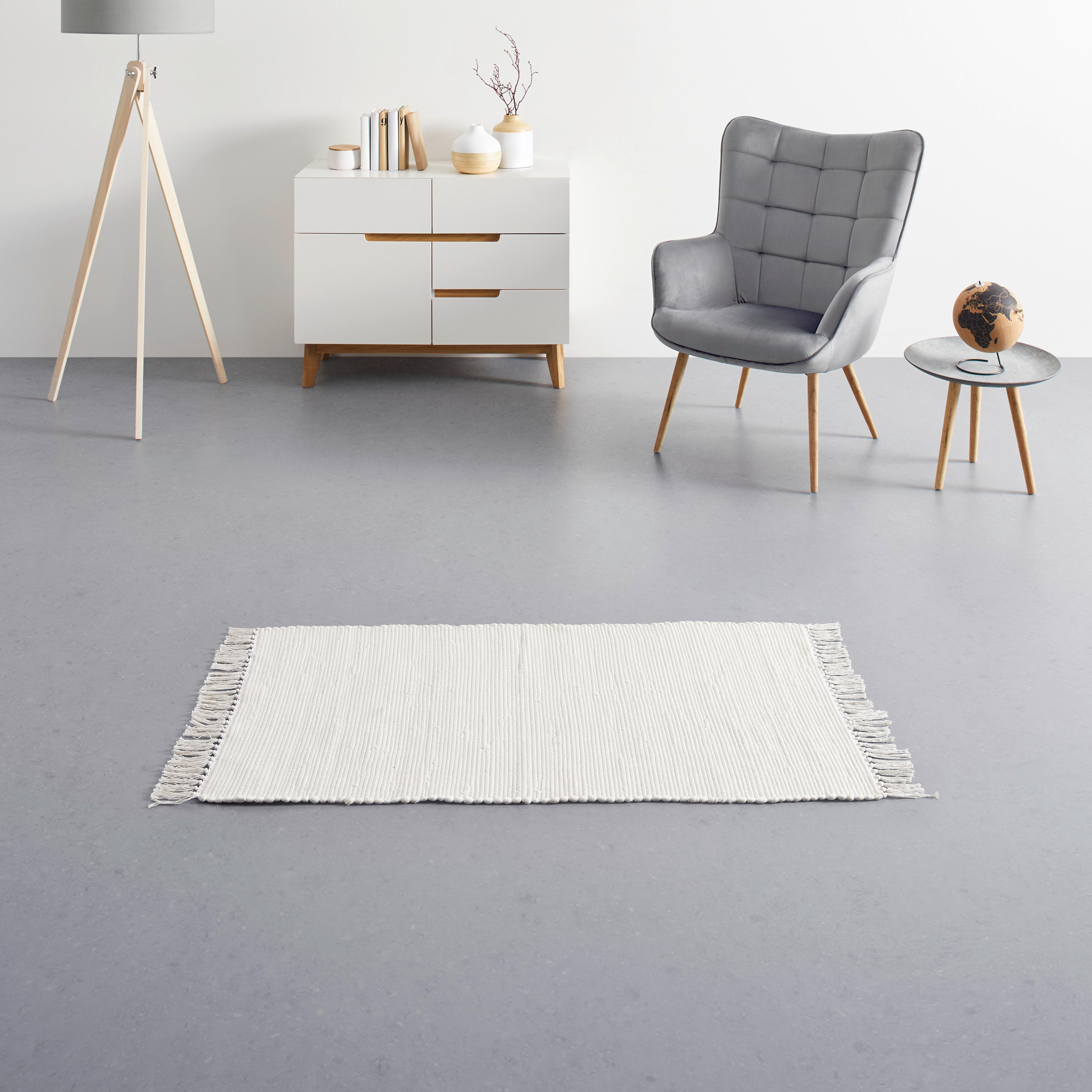 Fleckerlteppich Julia 2 Creme ca. 70x130cm - Creme, ROMANTIK / LANDHAUS, Textil (70/130cm) - Modern Living