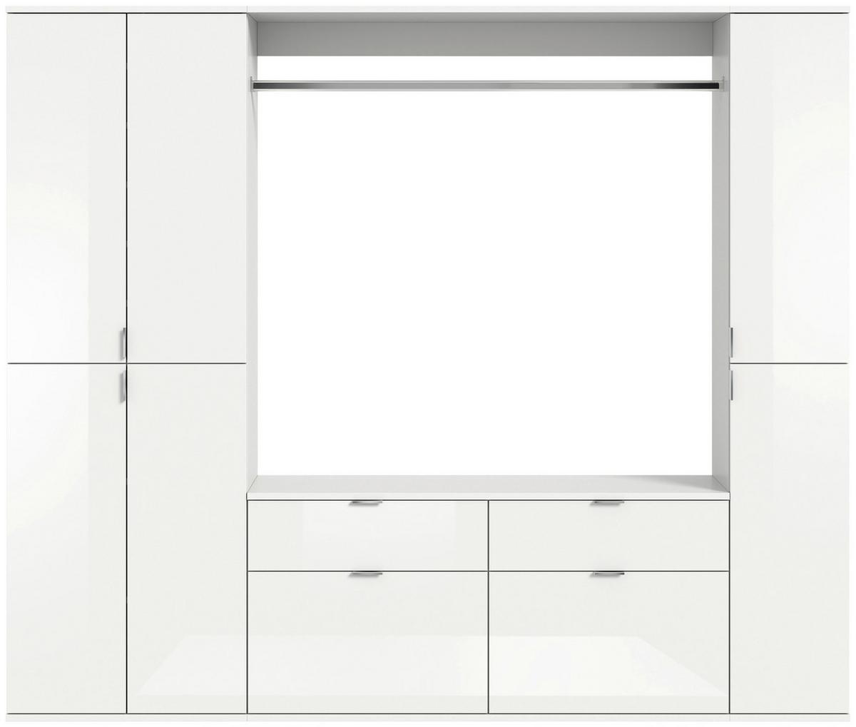 Garderobe Projekt X ca. 212x193 cm Weiß - Weiß Hochglanz, MODERN, Holzwerkstoff (212/193/34cm) - MID.YOU