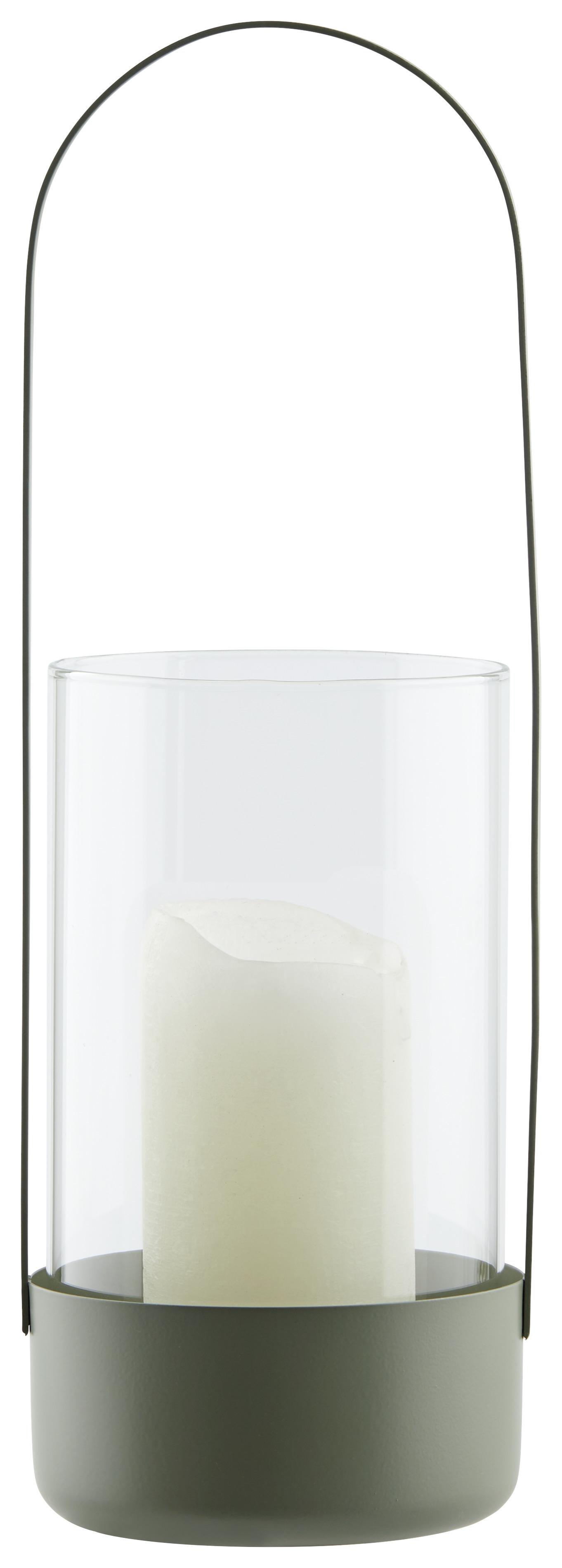 Windlicht Copa in Grün - Grün, Glas/Metall (12,2/37cm) - Modern Living