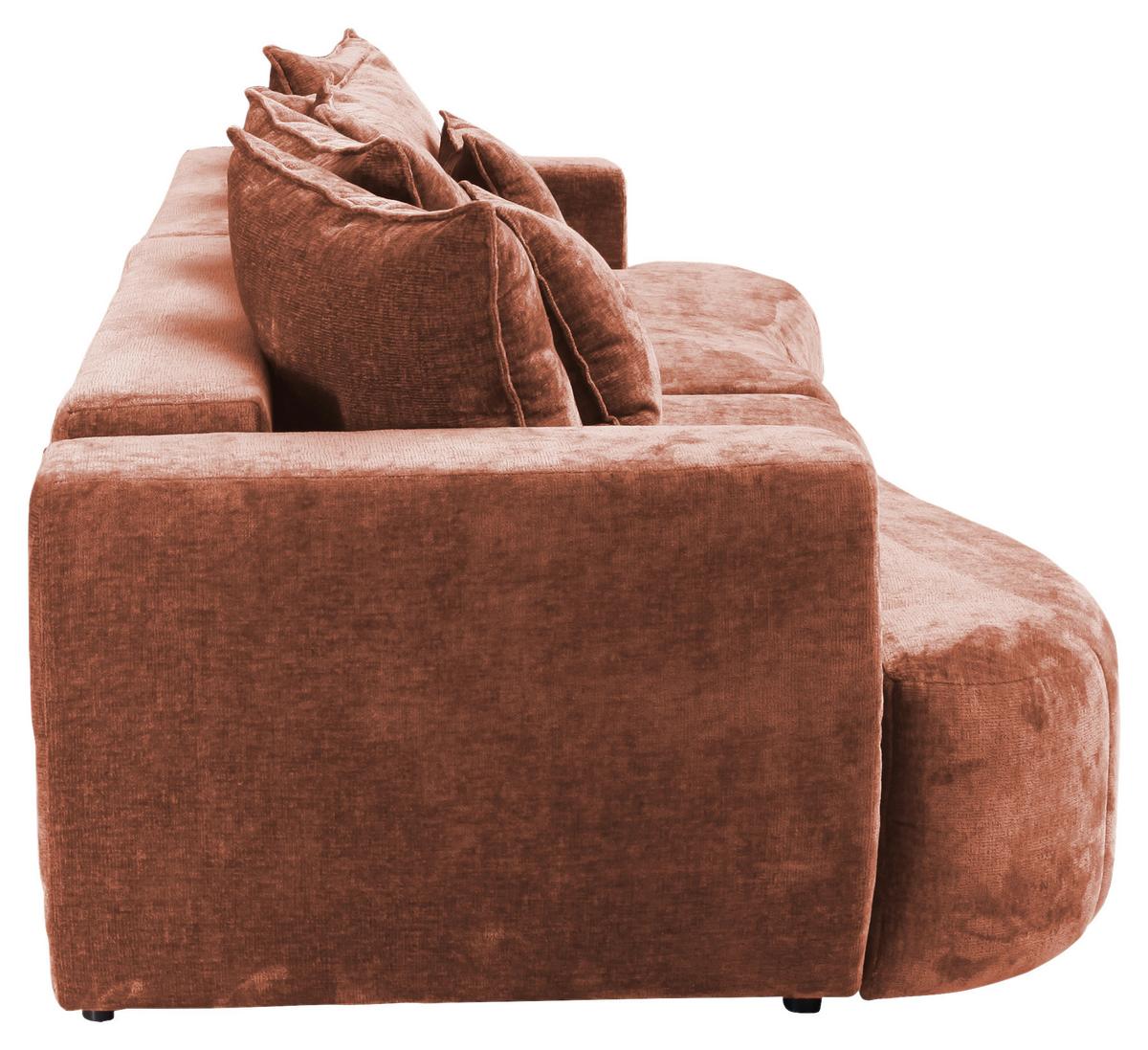 Mega Sofa Berg - boje hrđe/crna, Trend, tekstil/plastika (292/71-99/127cm) - Modern Living