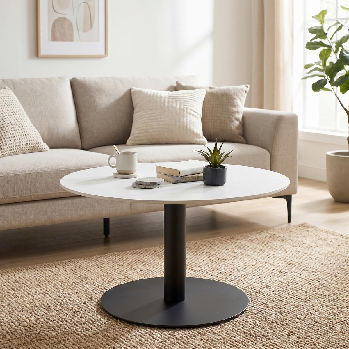 Klub Sto Bursa - bela/crna, Moderno, metal/keramika (80/45cm) - Premium Living