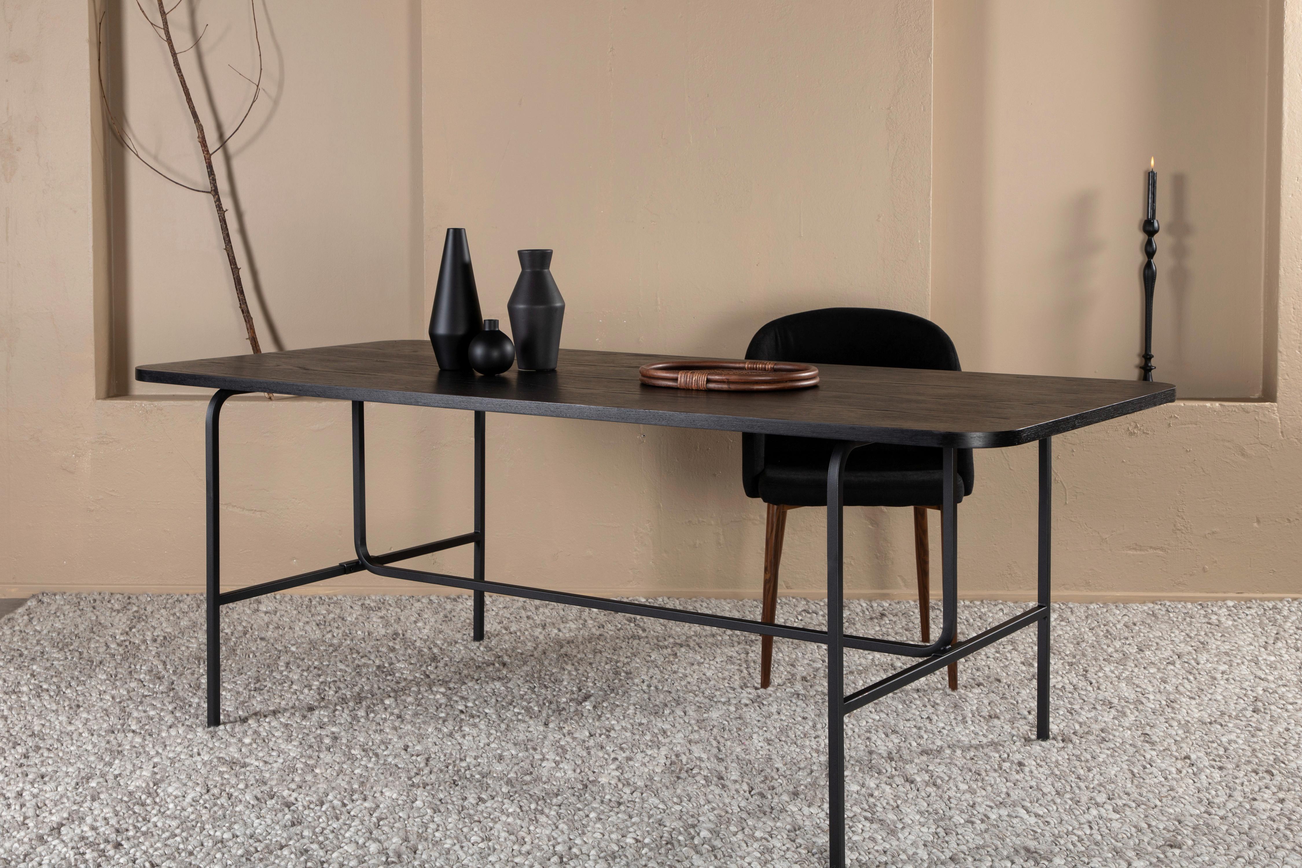 ESSTISCH UNO - Schwarz, Design, Holz/Holzwerkstoff (200/90/75cm) - Livetastic