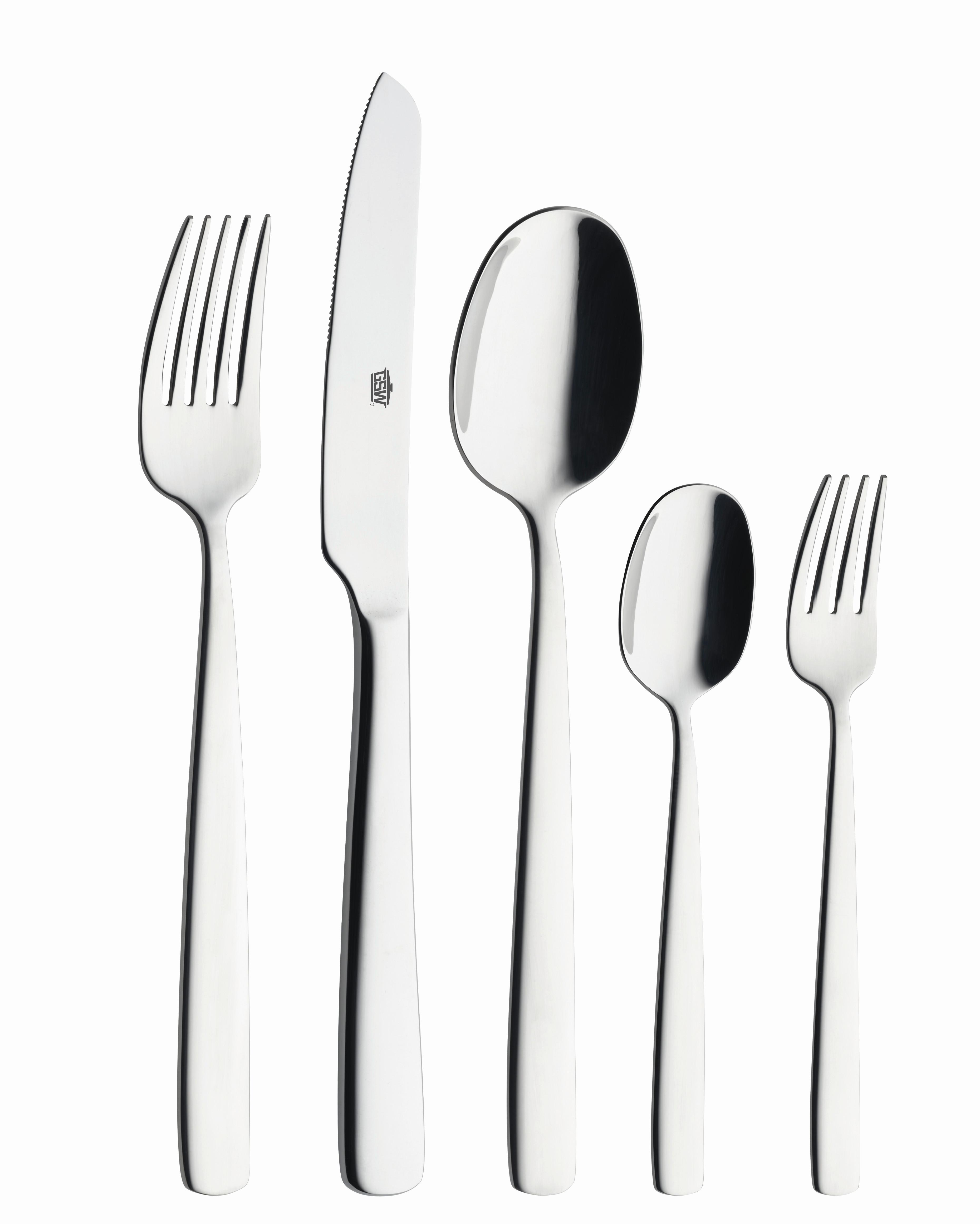 Jedilni Pribor Premium, 60-Delni - barve nerjavečega jekla, Basics, kovina - GSW