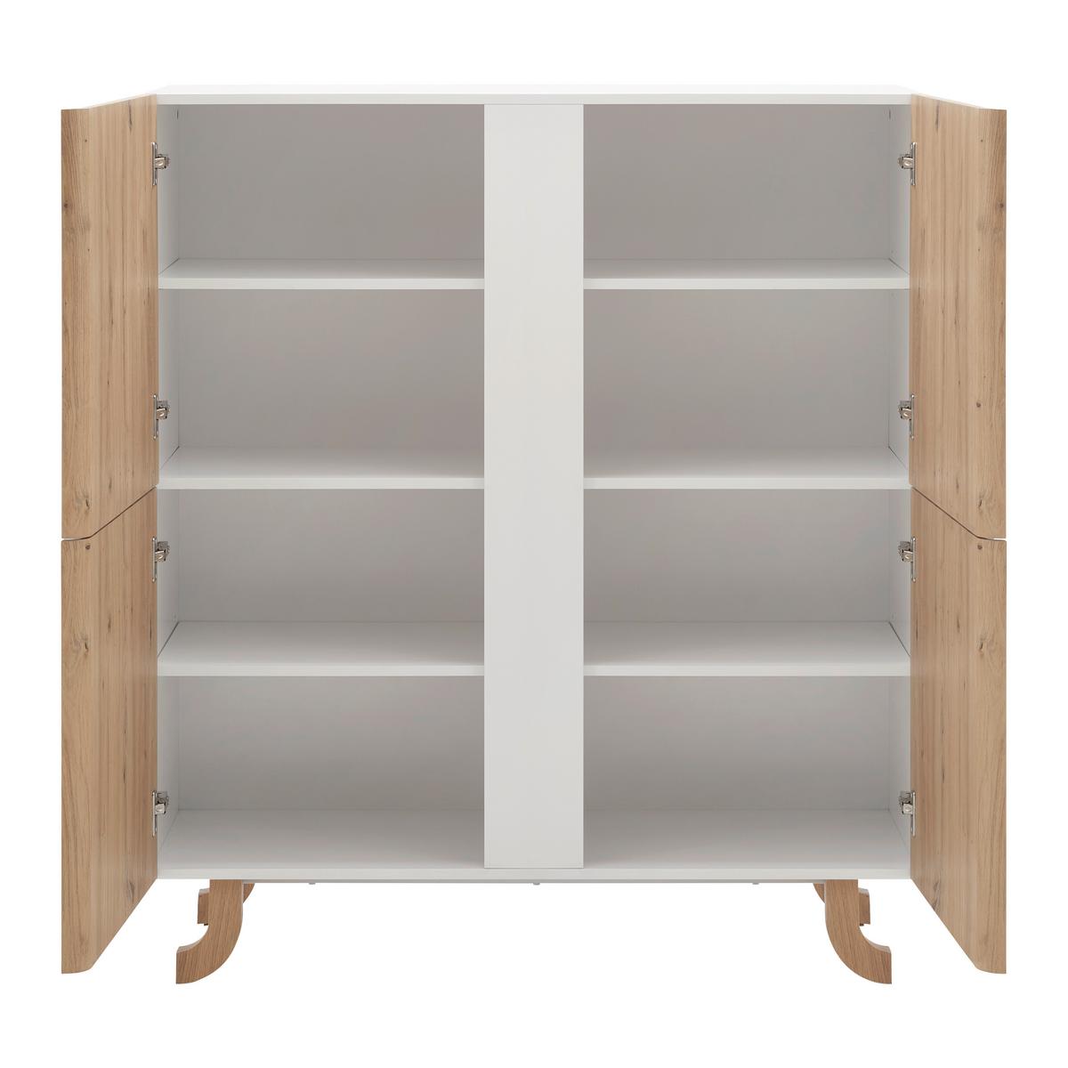 Félmagas Szekrény Vira - fehér/feketefenyő, Modern, fa (110/125/43cm) - Bessagi Home