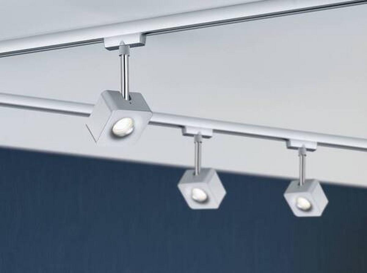 Schienensystem-Strahler Spot Cube in Chromfarben max. 8 W - Chromfarben, Basics, Kunststoff/Metall (1,7/16,5cm) - Paulmann