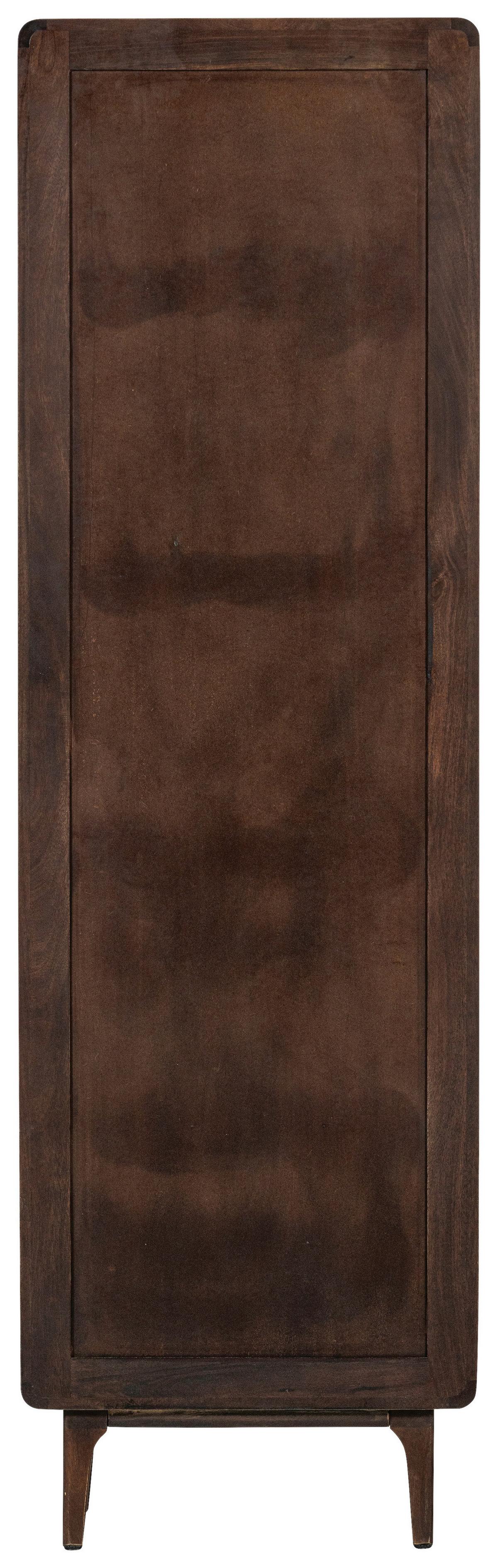 Mehrzweckschrank Liya Mangoholz - Dunkelbraun, Design, Holz (60/200/35cm) - Livetastic