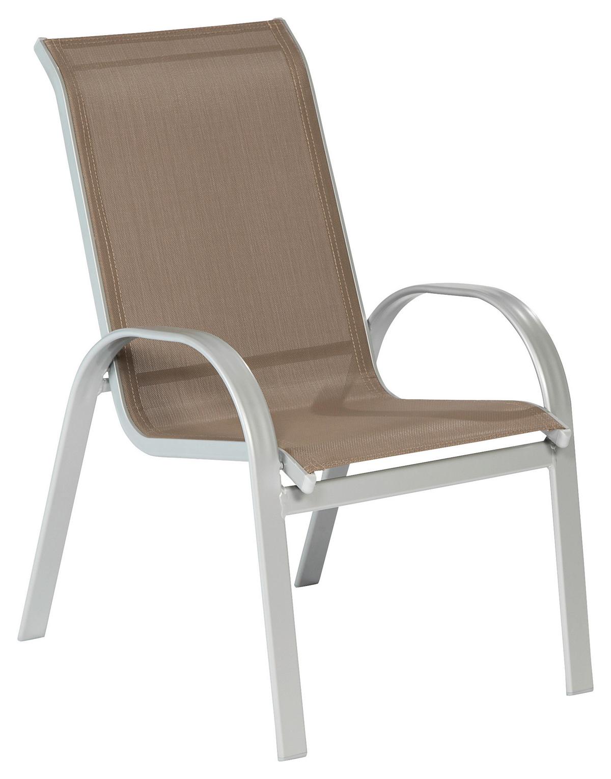 GARTENSET AMALFI - Taupe/Silberfarben, MODERN, Textil/Metall - Gardenson