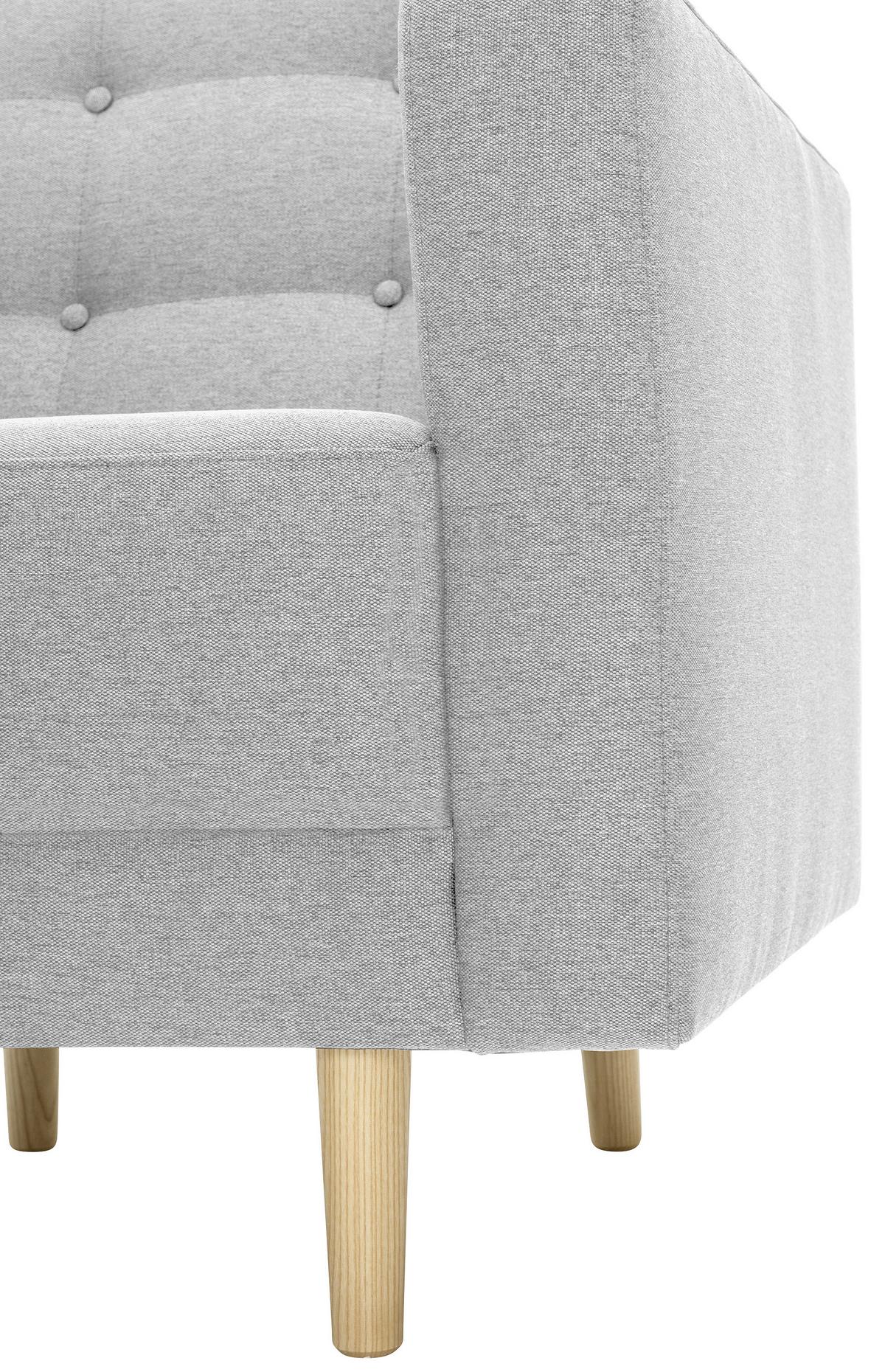 Polstersessel Jasmin Hellgrau Flachgewebe - Eschefarben/Hellgrau, MODERN, Holz/Textil (75/81/83cm) - Max Winzer