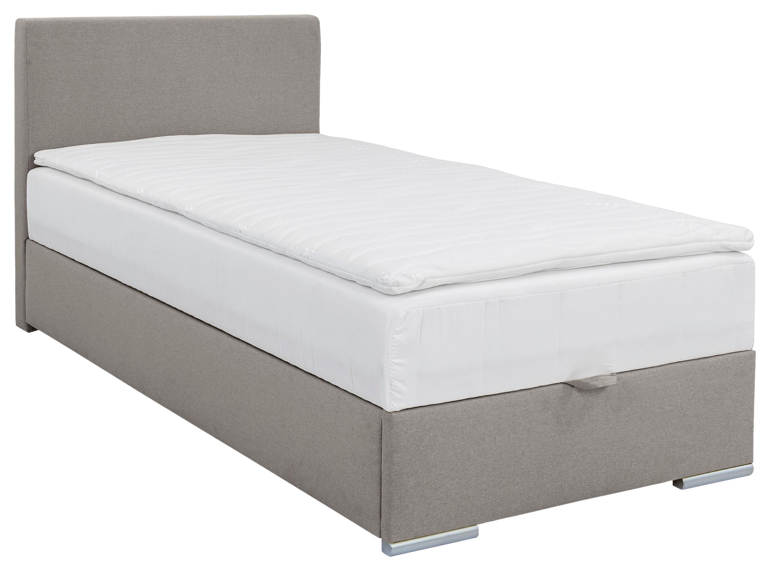 Tapecirani Krevet Cosi - svijetlo smeđa/boje kroma, Konvencionalno, tekstil/drvo (100/200cm)