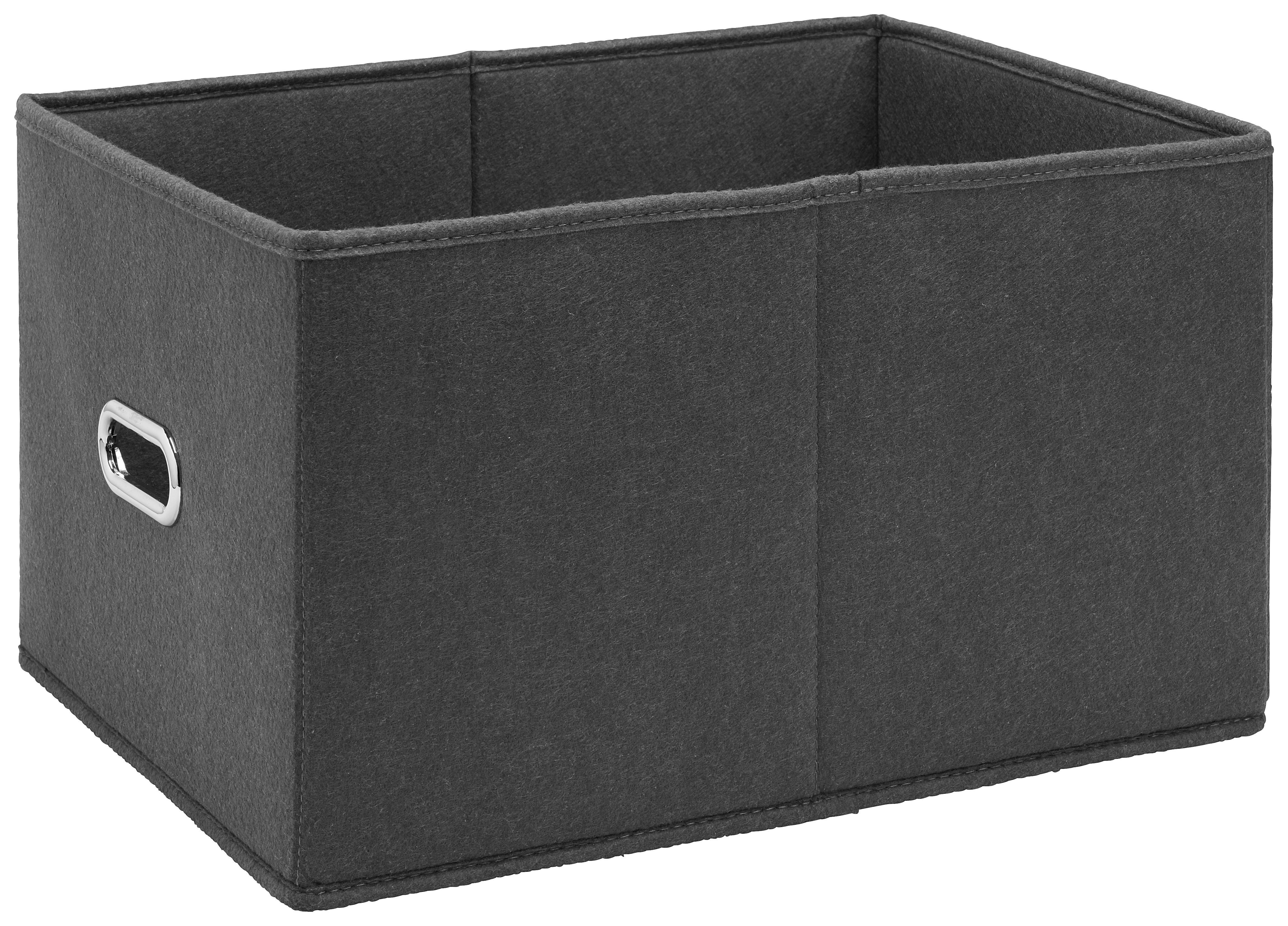 Aufbewahrungsbox Unit - L in Grau - Grau, KONVENTIONELL, Kunststoff/Textil (33/43,5/24.5cm) - Premium Living