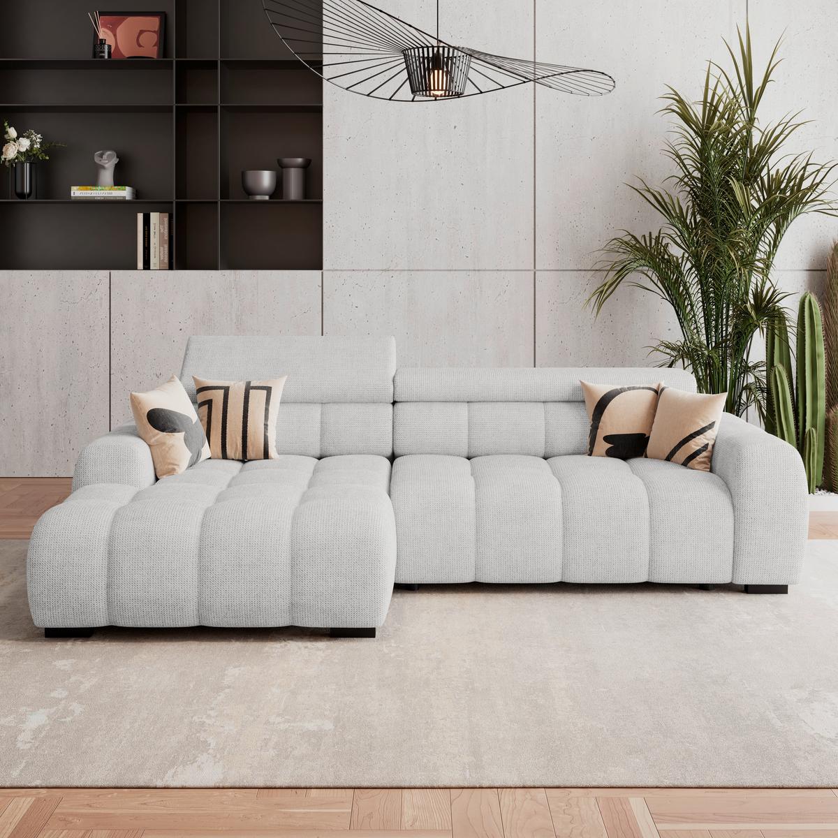 Kutna Garnitura Fargo S - crna/sivo-bež, Trend, tekstil/plastika (168/285cm) - Modern Living