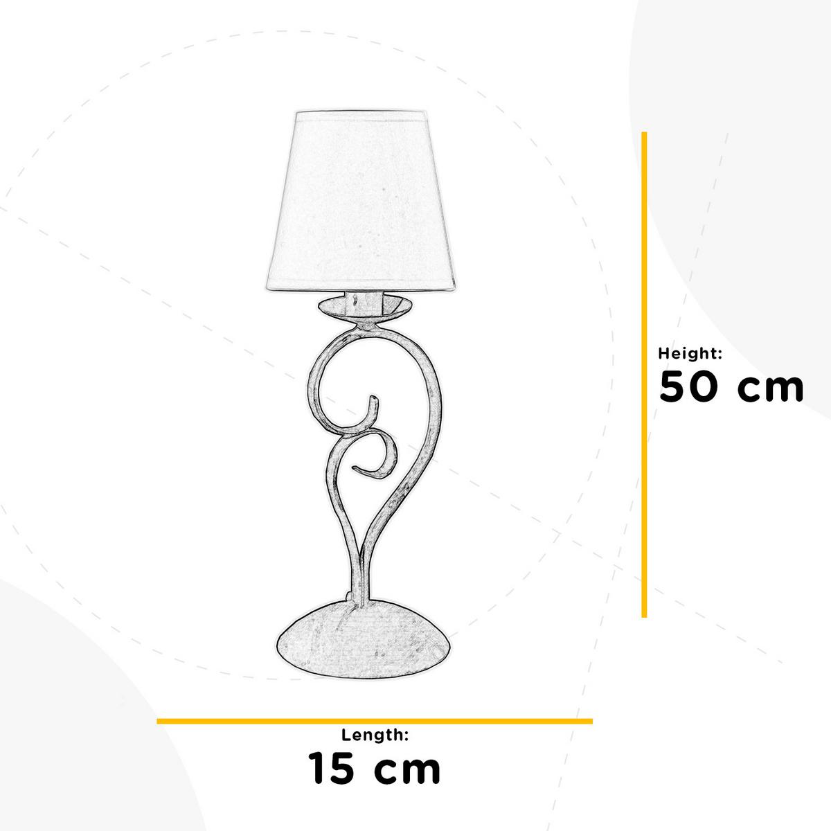 Nachttischleuchte Pompei Weiß max. 6 Watt - Weiß, KONVENTIONELL, Textil/Metall (15/50cm)