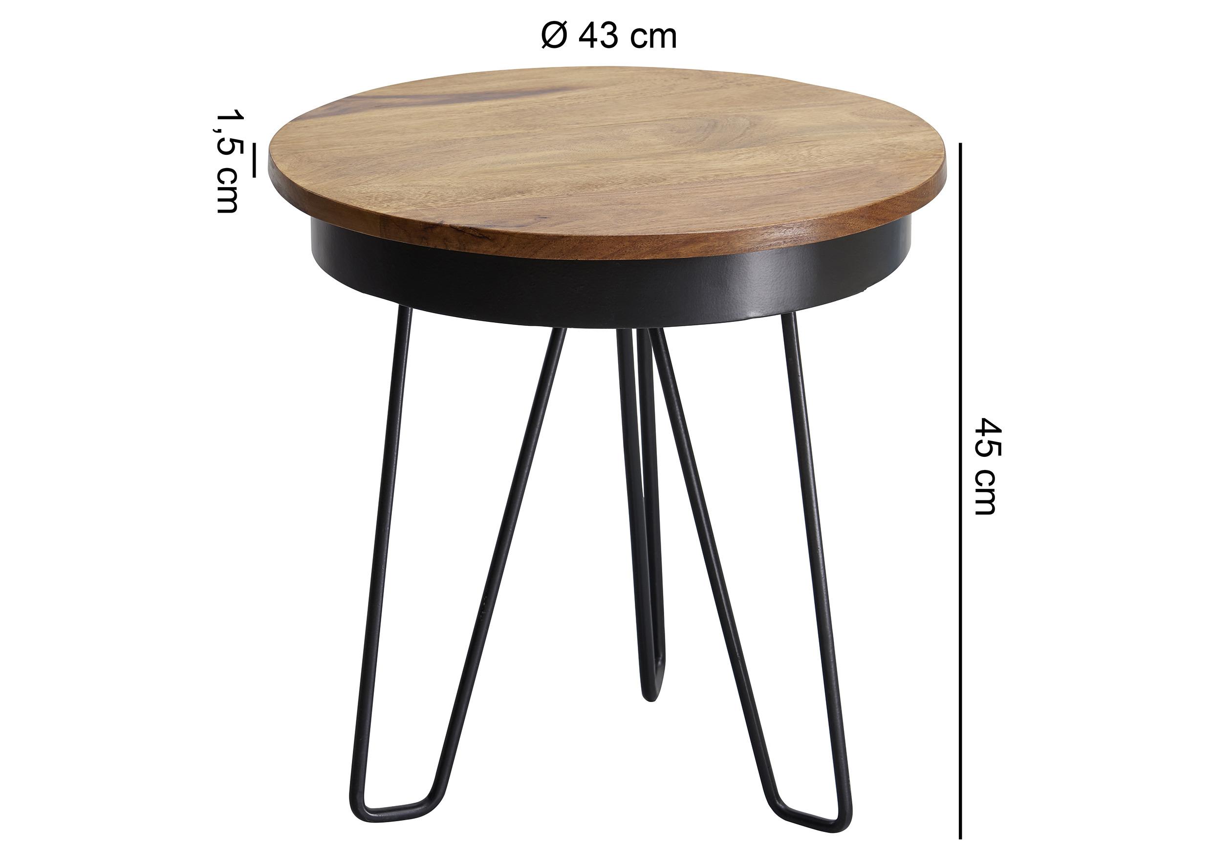 Mizica Wl5.680 - črna/barve indijskega rožnega lesa, Design, kovina/les (43/43/45cm) - MID.YOU