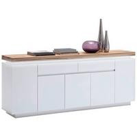 KOMODA SZEROKA ROMINA - kolor dębowy/biały, Design, materiał drewnopochodny/drewno (200/81/40cm)