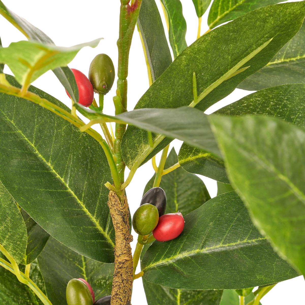 Kunstpflanze Coffea Baum Grün/Braun/Creme - Creme/Braun, Basics, Kunststoff (95cm)
