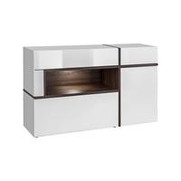 Sideboard Cross Weiß/Ulmefarben - Ulmefarben/Weiß Hochglanz, MODERN, Holzwerkstoff/Kunststoff (150/90/45cm) - Premium Living