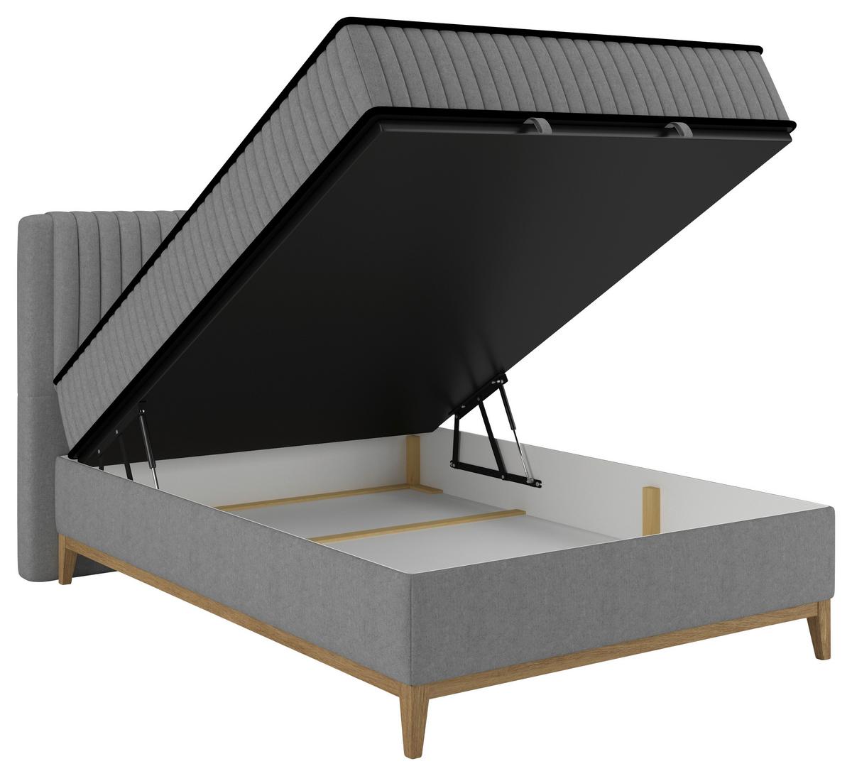 Bett Elena Gaphitfarben ca. 120x200cm - Graphitfarben, KONVENTIONELL, Holz/Holzwerkstoff (120/200cm) - Sembella