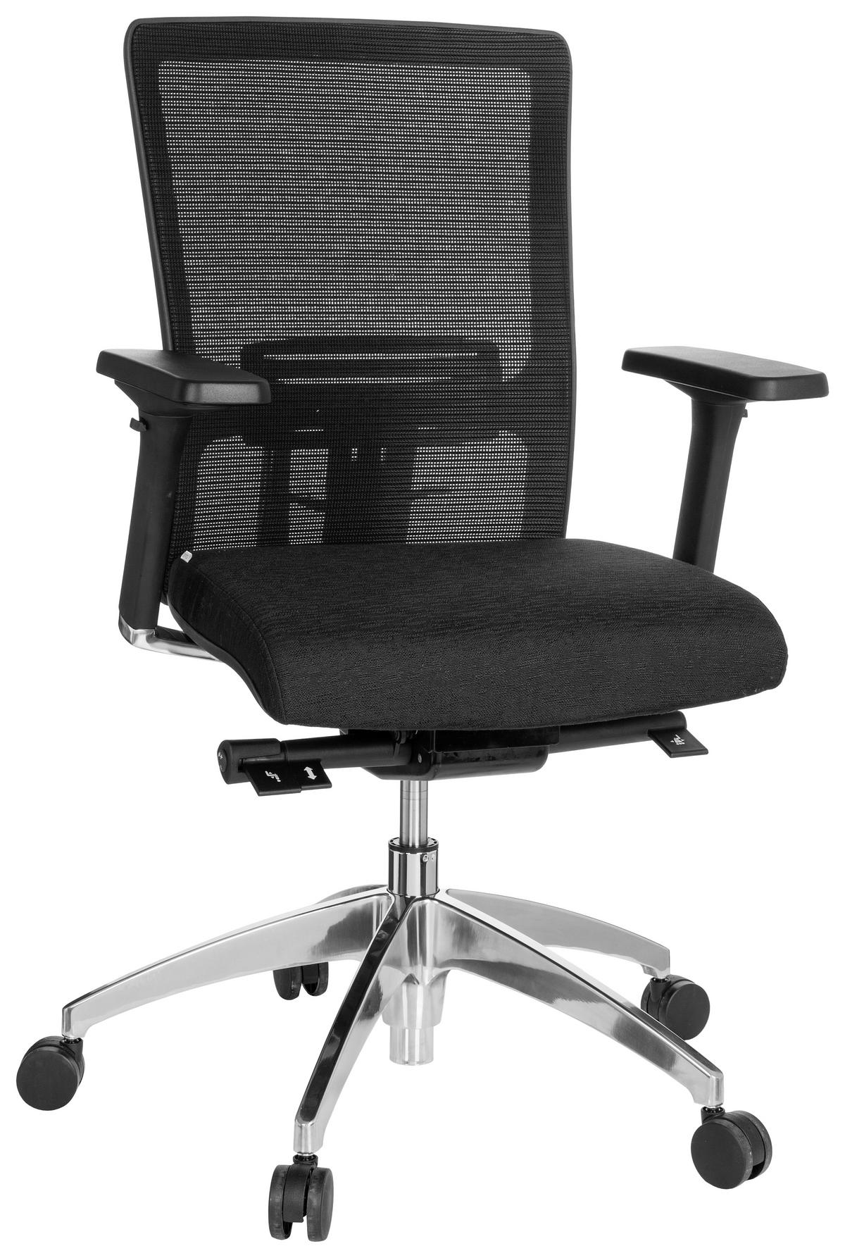 Pisarniški Stol Astra Base, Črna - črna/barve aluminija, Moderno, kovina/umetna masa (57/113/52cm) - MID.YOU