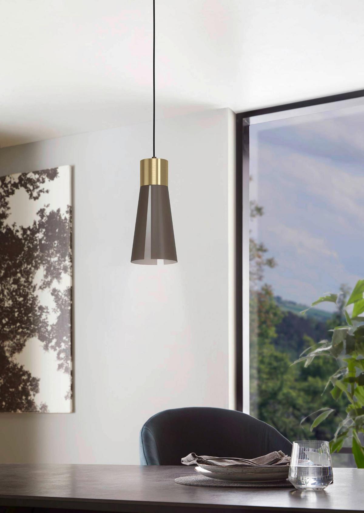Hängeleuchte 98838* Losalomas - Messingfarben/Mokka, Design, Metall (13.5/110cm) - Eglo