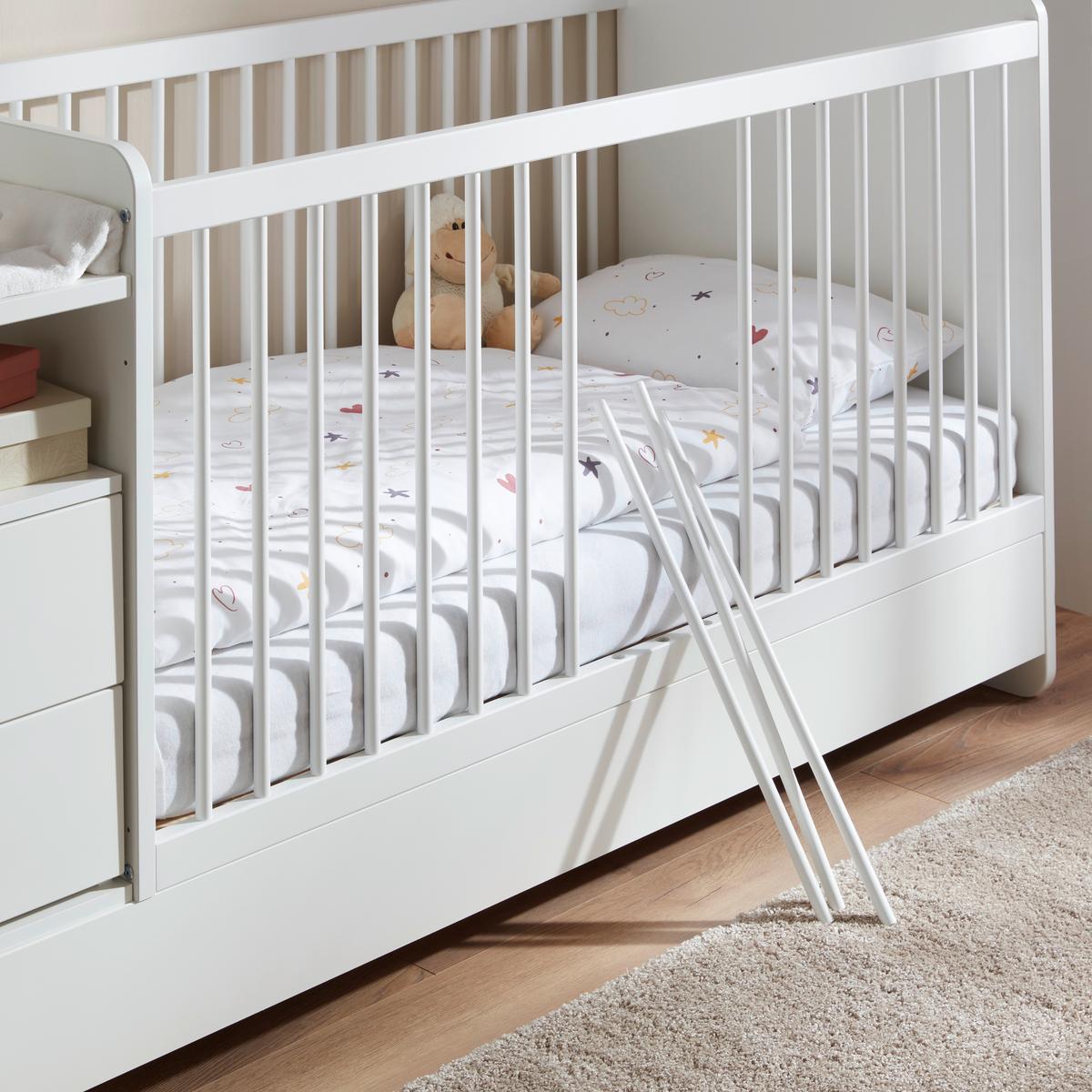 Gitterbett Kit New-M in Weiß ca. 70x140cm - Weiß, MODERN, Holz/Holzwerkstoff (204/75/95cm) - Mömax