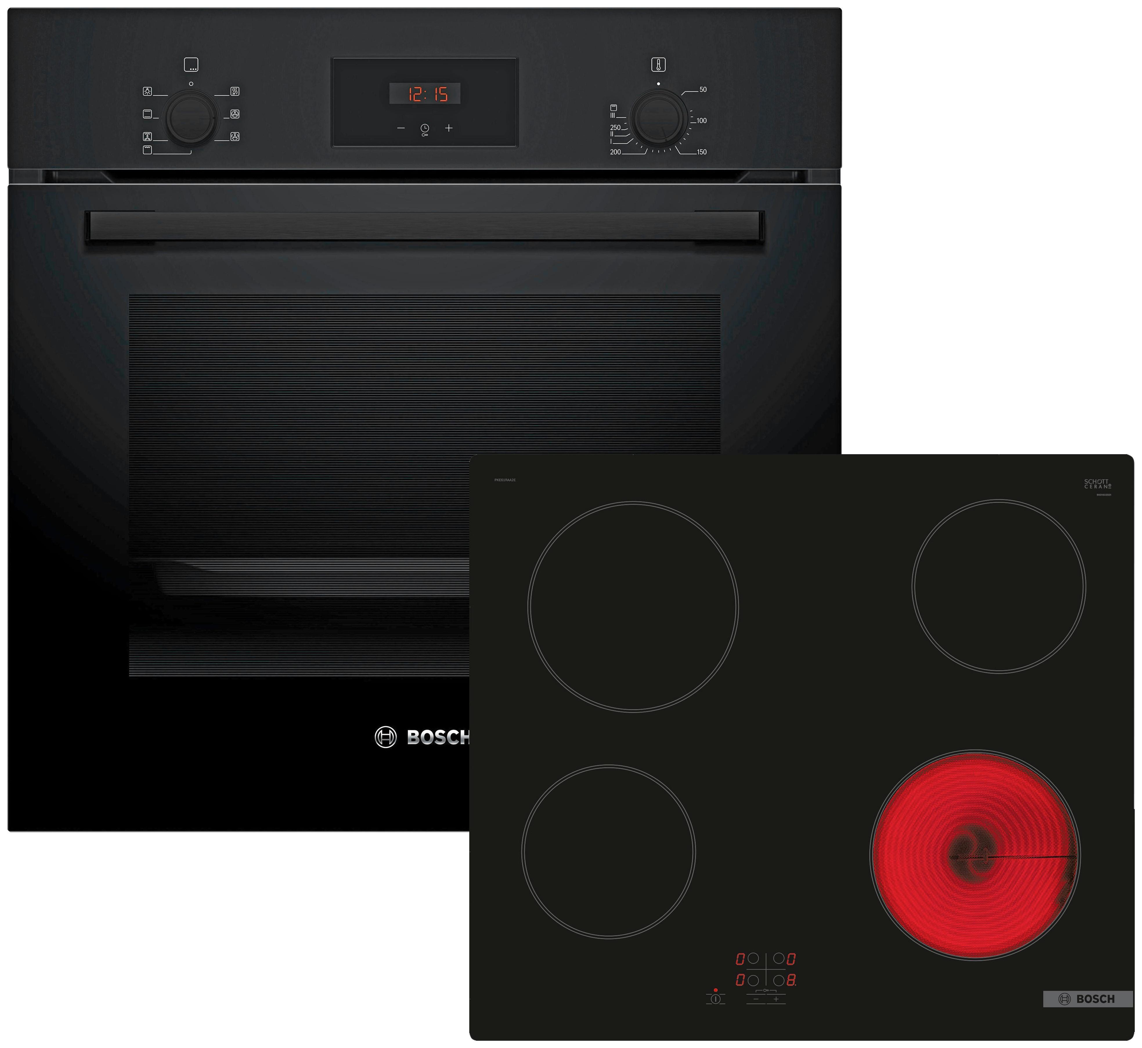 Backofenset HBD231FB66 - Schwarz, Glas/Metall (60cm) - Bosch