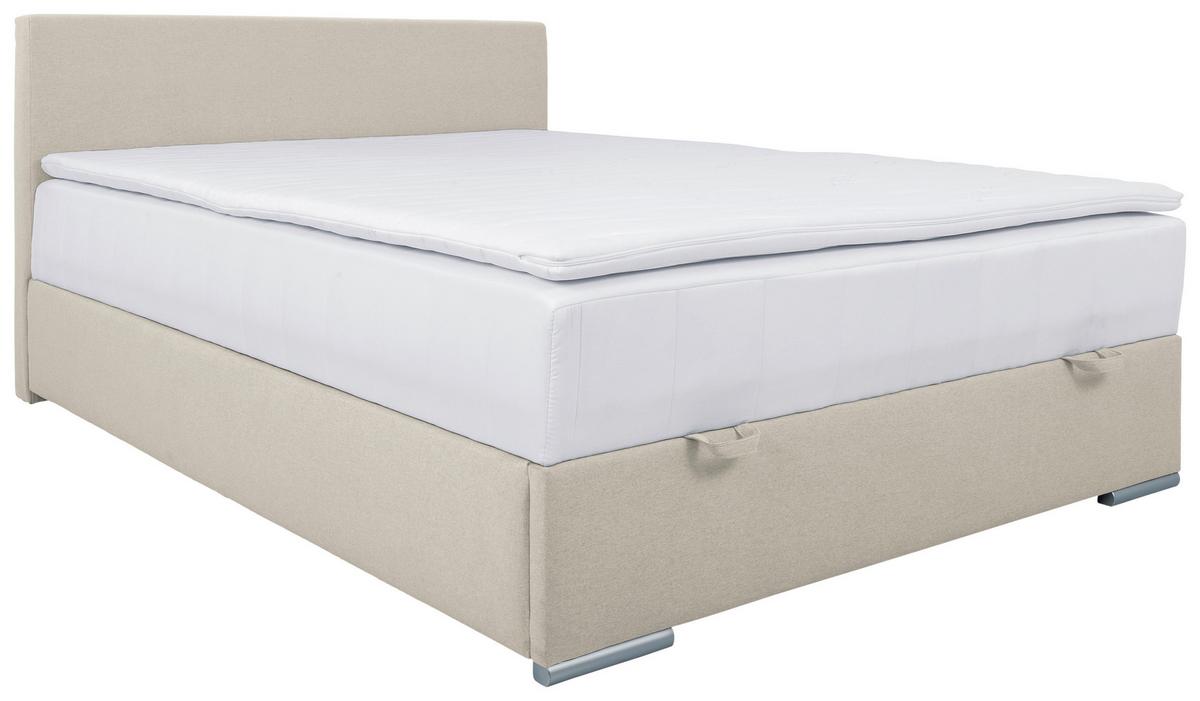 Tapecirani Krevet Cosi - boje pijeska/boje kroma, Konvencionalno, drvo/metal (140/200cm)