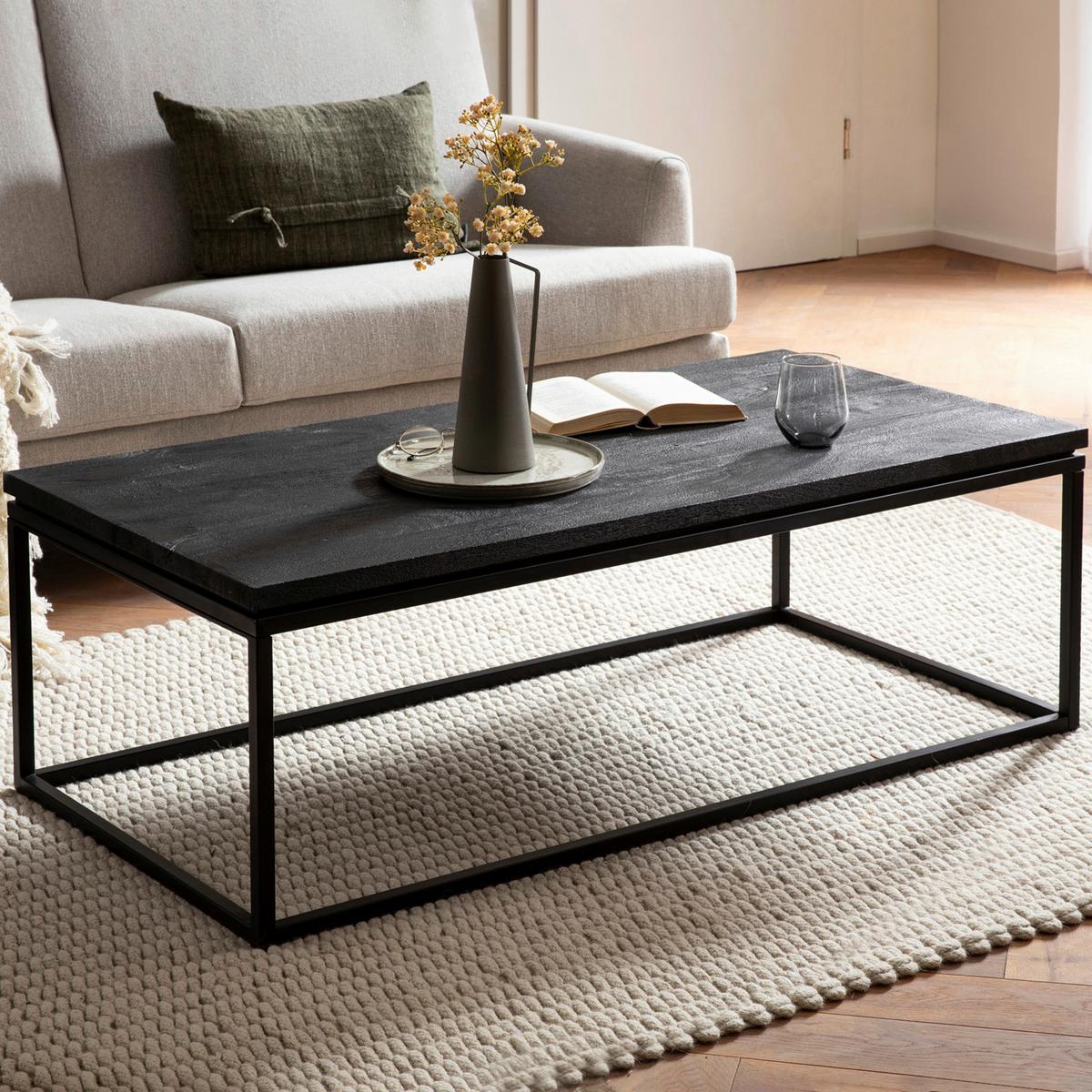 Klubska Miza Wl6.987 - črna, Design, kovina/les (120/60/40cm) - Livetastic