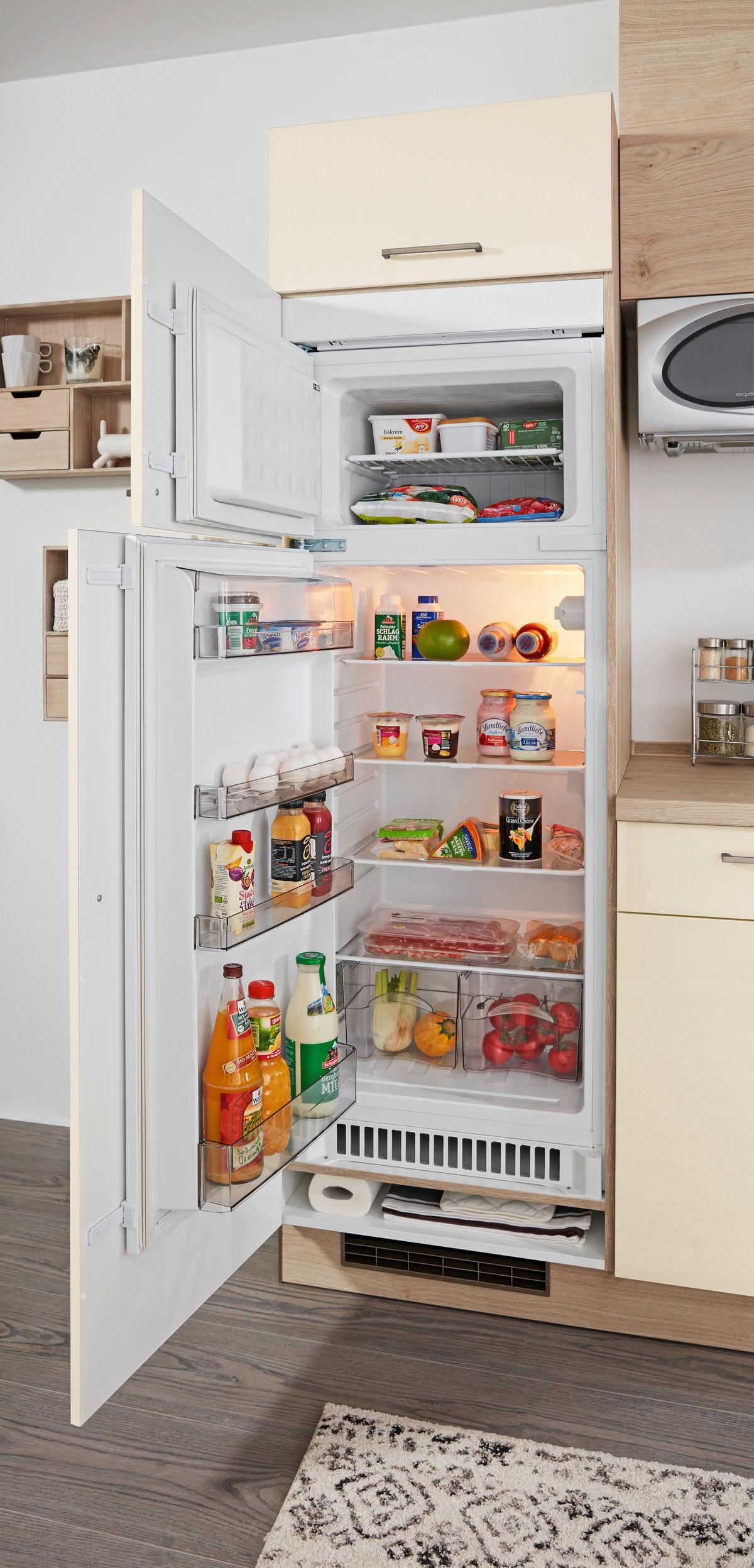 Eckküche inkl. 4 E-Geräte Star/Plan Eichefarben/Magnolie - Eichefarben/Magnolie, MODERN, Holzwerkstoff (280/175cm) - Express-Kuechen