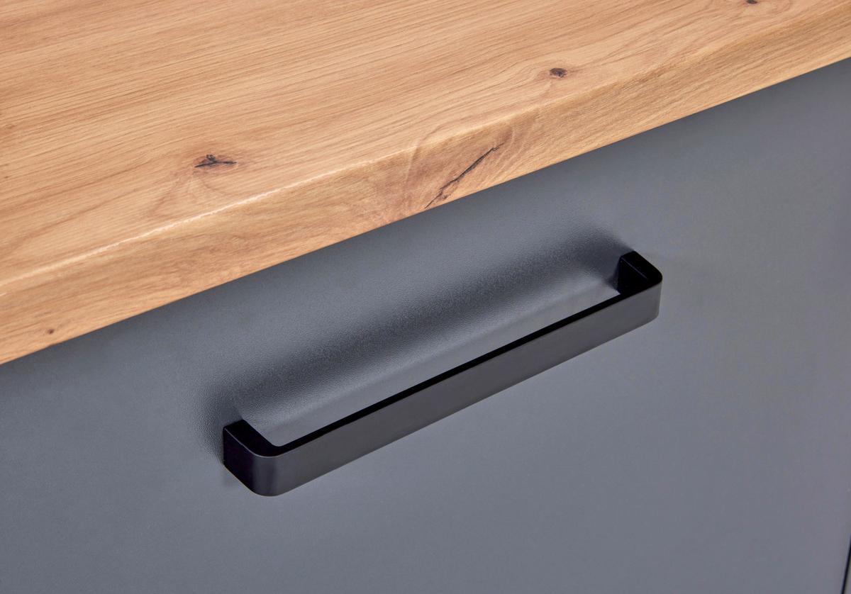 Spülenunterschrank Venet Anthrazit/Artisan Eiche - Anthrazit/Schwarz, MODERN, Holzwerkstoff/Metall (130,3/92/60cm) - Mömax