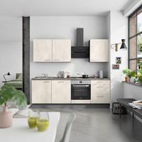 Küchenblock Riva High m. Geräten Weiß - Schieferfarben/Edelstahlfarben, MODERN, Holzwerkstoff/Metall (240cm) - Nobilia