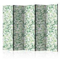 Paravan Natural Beauty I, Dvostranski, 5-Delni - zelena/bela, Basics, tekstil/les (225/172/3cm) - artgeist