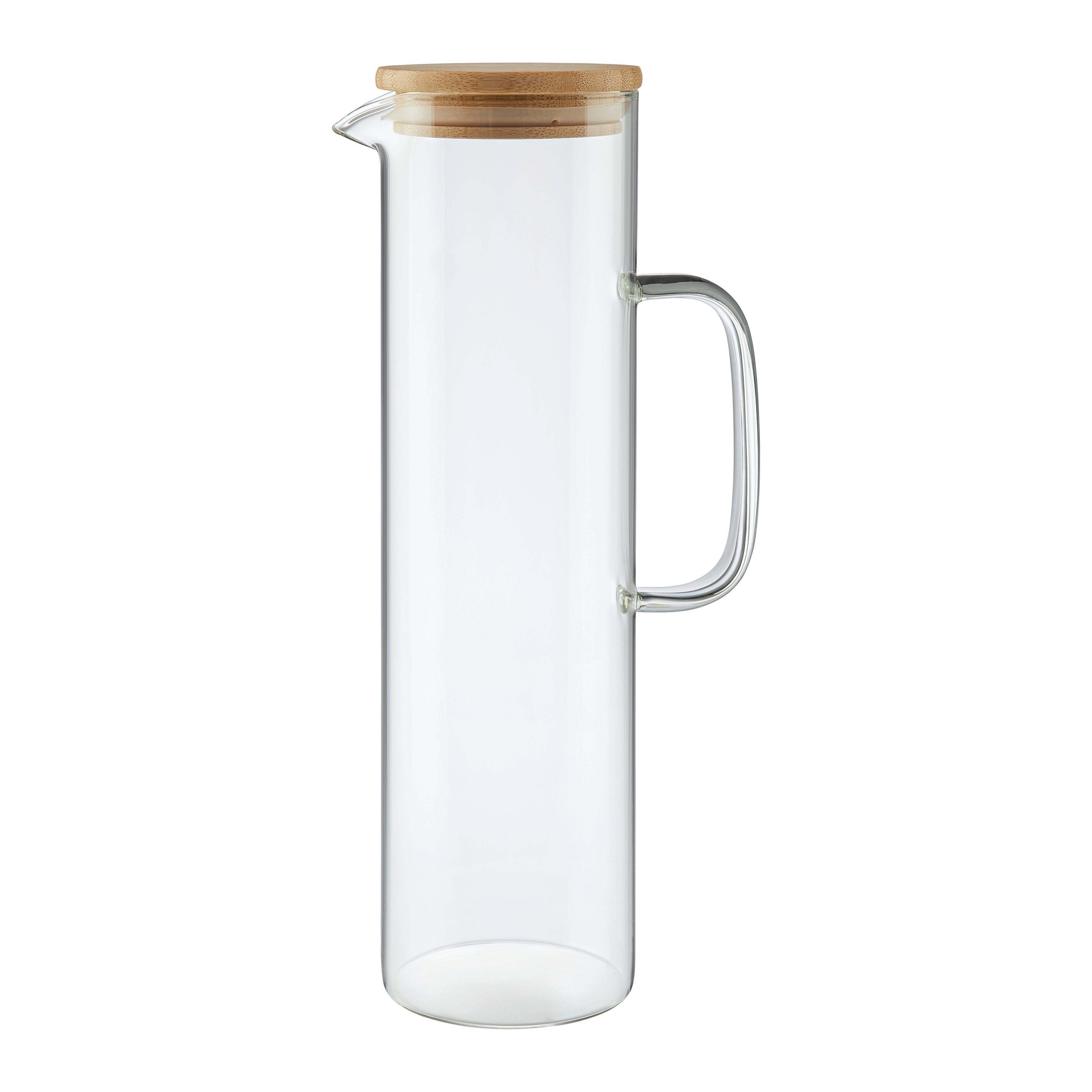 Vrč Kiki -1,2l - naravne barve/prozorno, Moderno, steklo/les (8,4/29cm) - Mömax