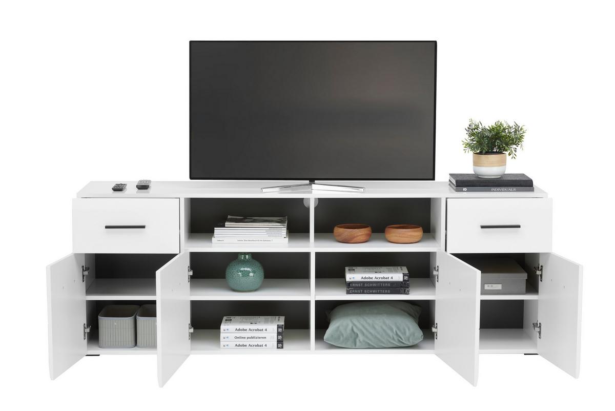 Tv-element Avanti, Bela - bela/antracit, Moderno, umetna masa/leseni material (180/63,7/41,6cm) - Hom`in