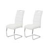 Schwingstuhl-Set Flora 2er-Set ca. 43x98 cm Lederlook Weiß - Chromfarben/Weiß, MODERN, Textil/Metall (43/98/59cm) - MID.YOU