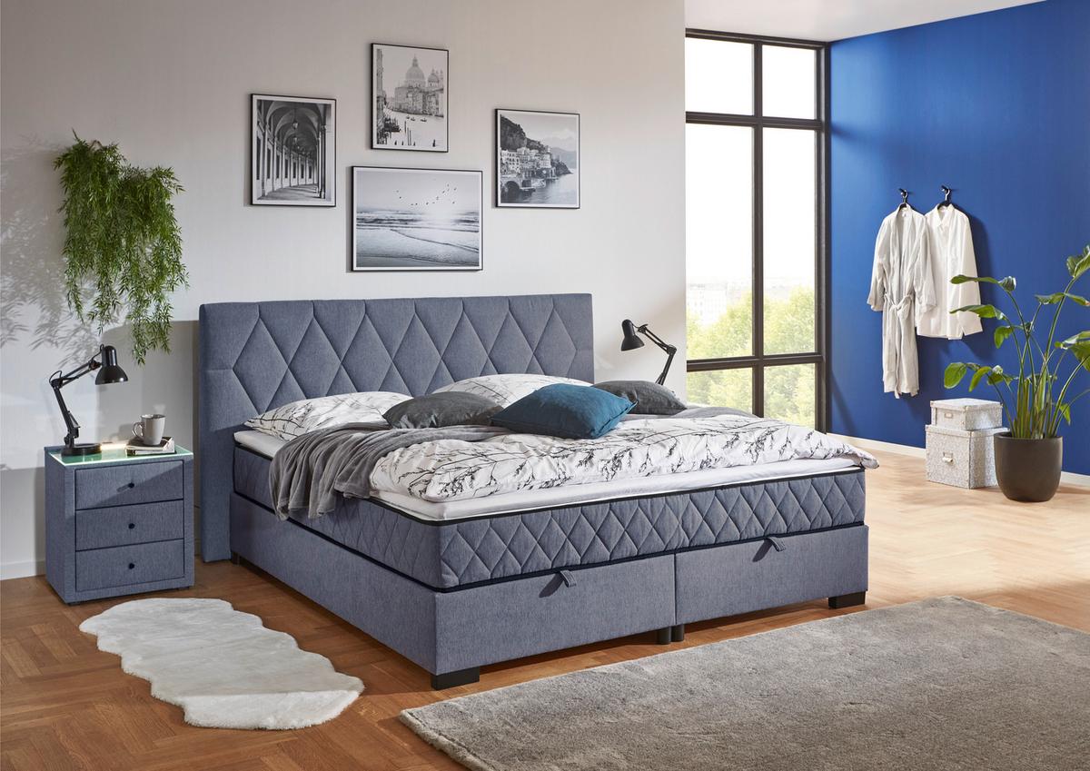 Box Krevet Maya B - crna/sivoplava, Konvencionalno, drvni materijal/drvo (180/200cm) - Based