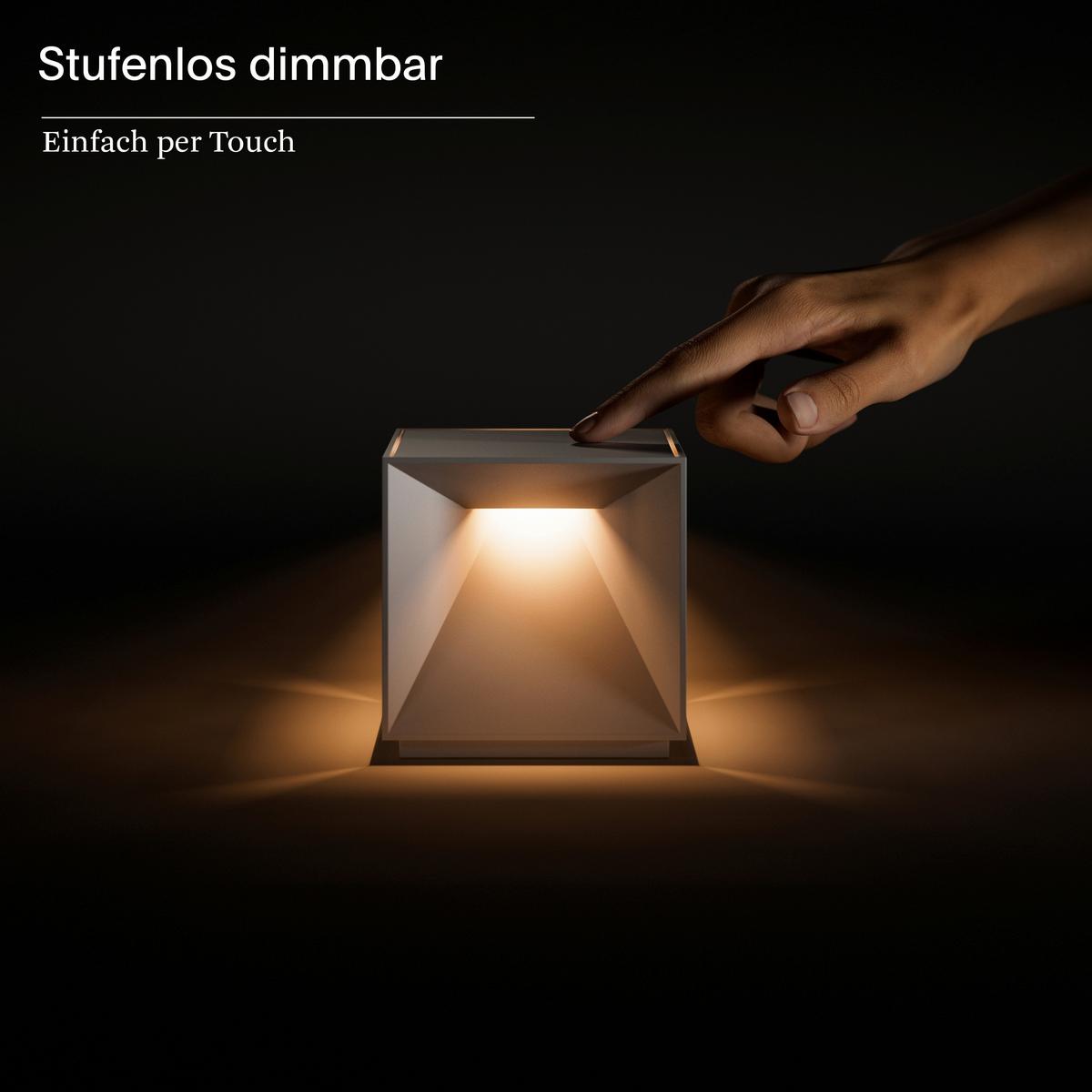 LAMPA STOŁOWA Z AKUMULATOREM 4517701 NUTALIS - beżowy, Design, metal (10/10/10cm) - Sigor